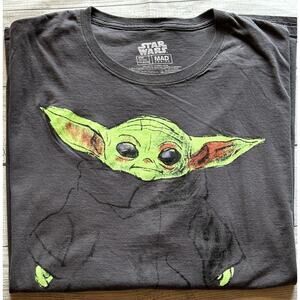 Star Wars The Mandalorian Baby Yoda Men's T Shirt Grey 3X